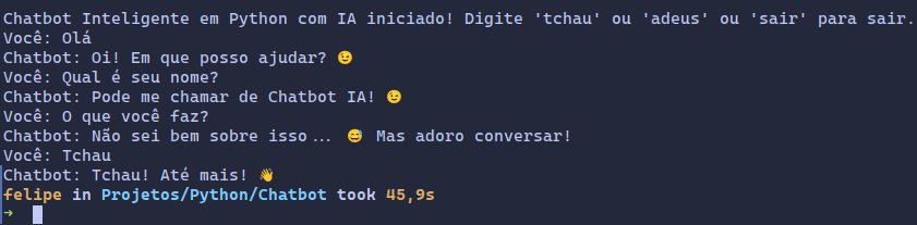 Python chatbot output