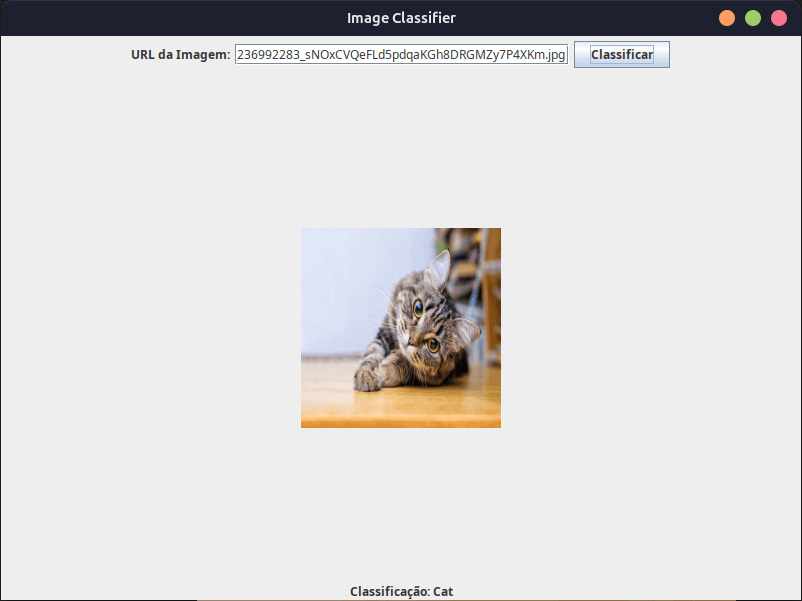 Previsão de rede neural para imagem de gato